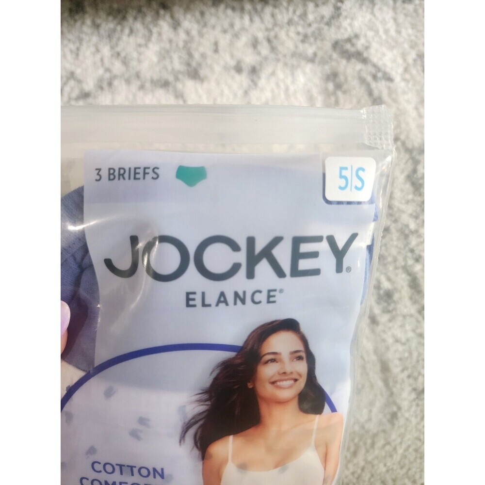 Jockey Elance Cotton Comfort Brief Panties Womens 5/S Multicolor Floral 3 Pack - Picture 2 of 6